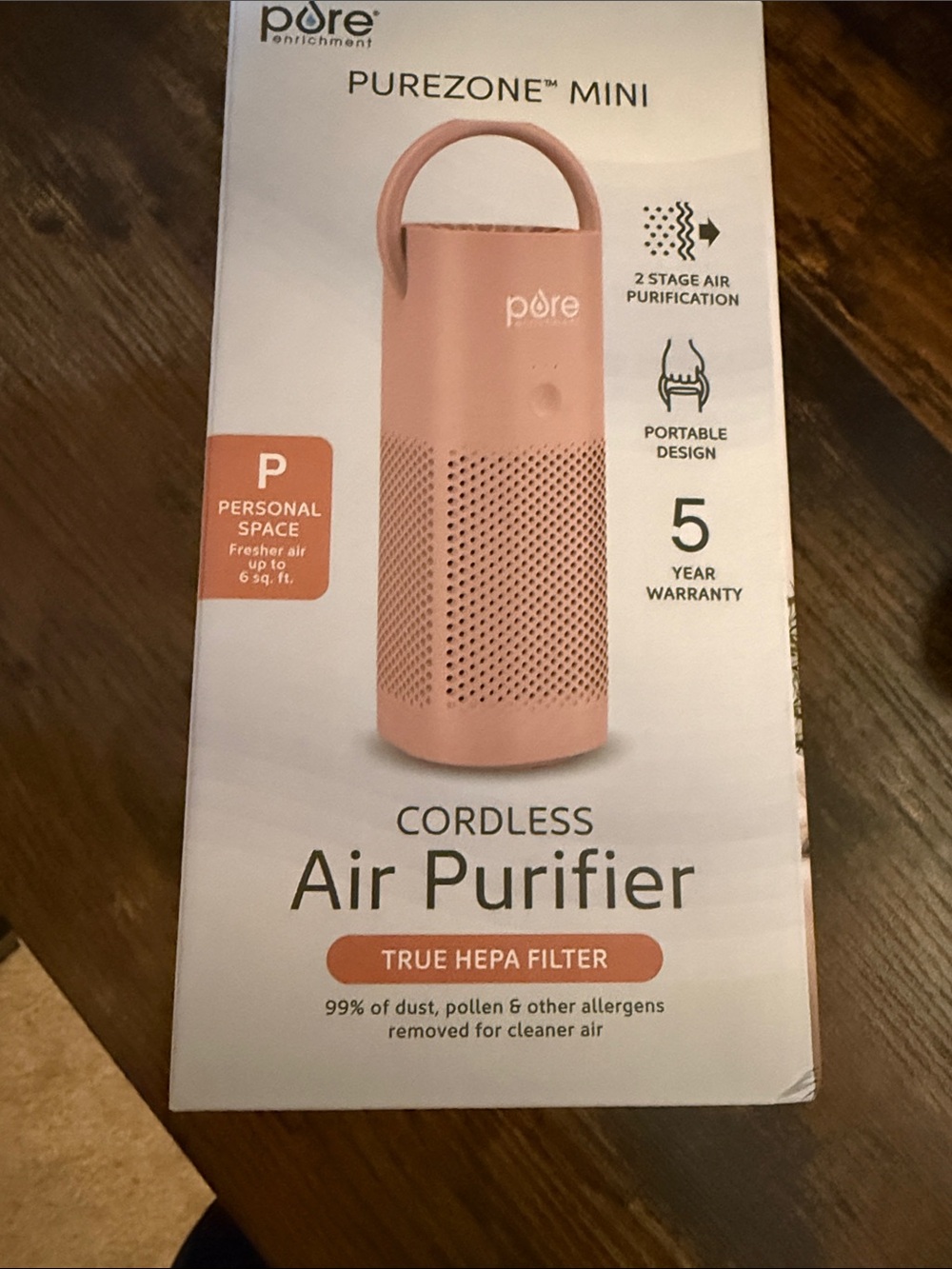 Pure Enrichment PureZone Mini Cordless Air Purifier - Pink